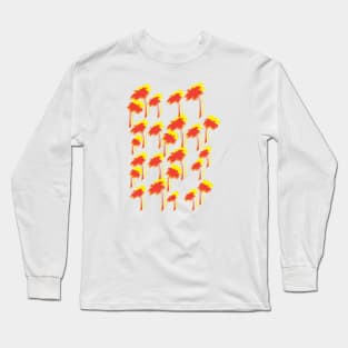 Palm Trees In A Pattern Long Sleeve T-Shirt